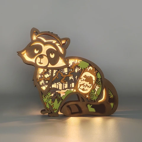 HOT SALE🔥-Raccoon Wooden Carving Gift